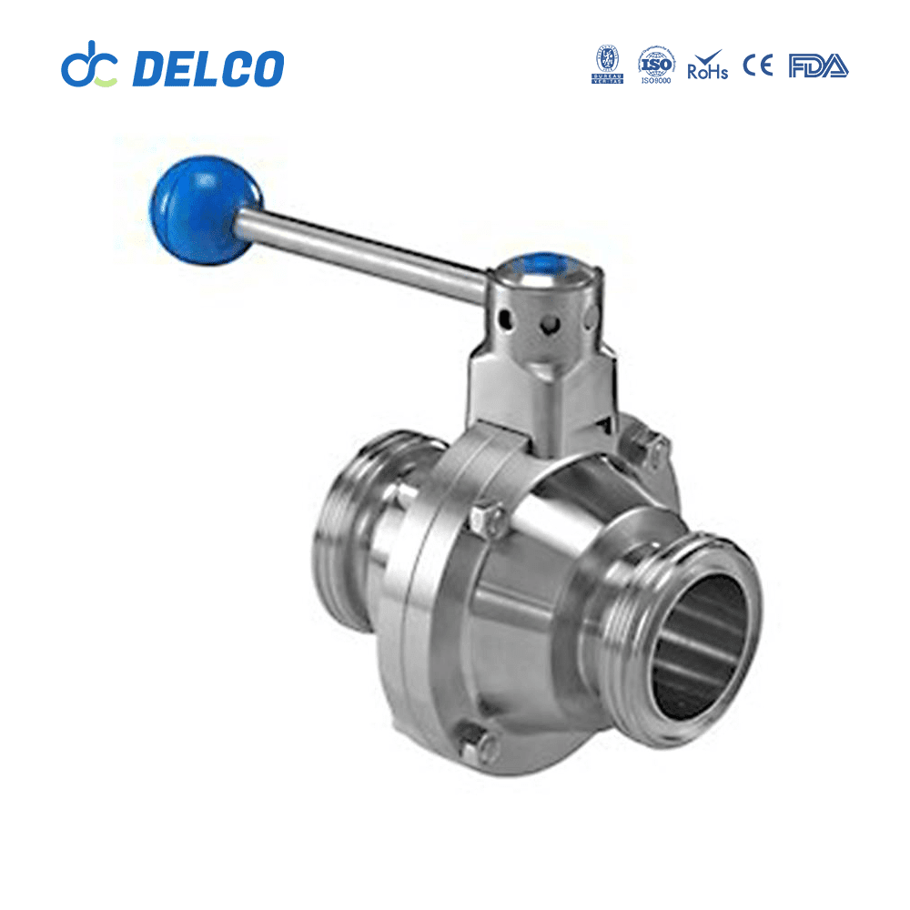 DELCO Sanitary Food Grade Tri-Clamp Manual Butterfly Valve